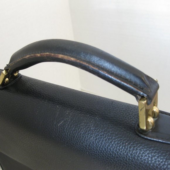 *Authentic* Bally Bags l Men's Classic Briefcase Genuine Leather Pebbled Black - Picture 7 of 16